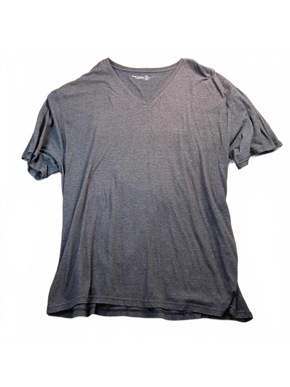 Foot Locker Athletic Fit Men's 3XL Gray V-Neck T-Shirt